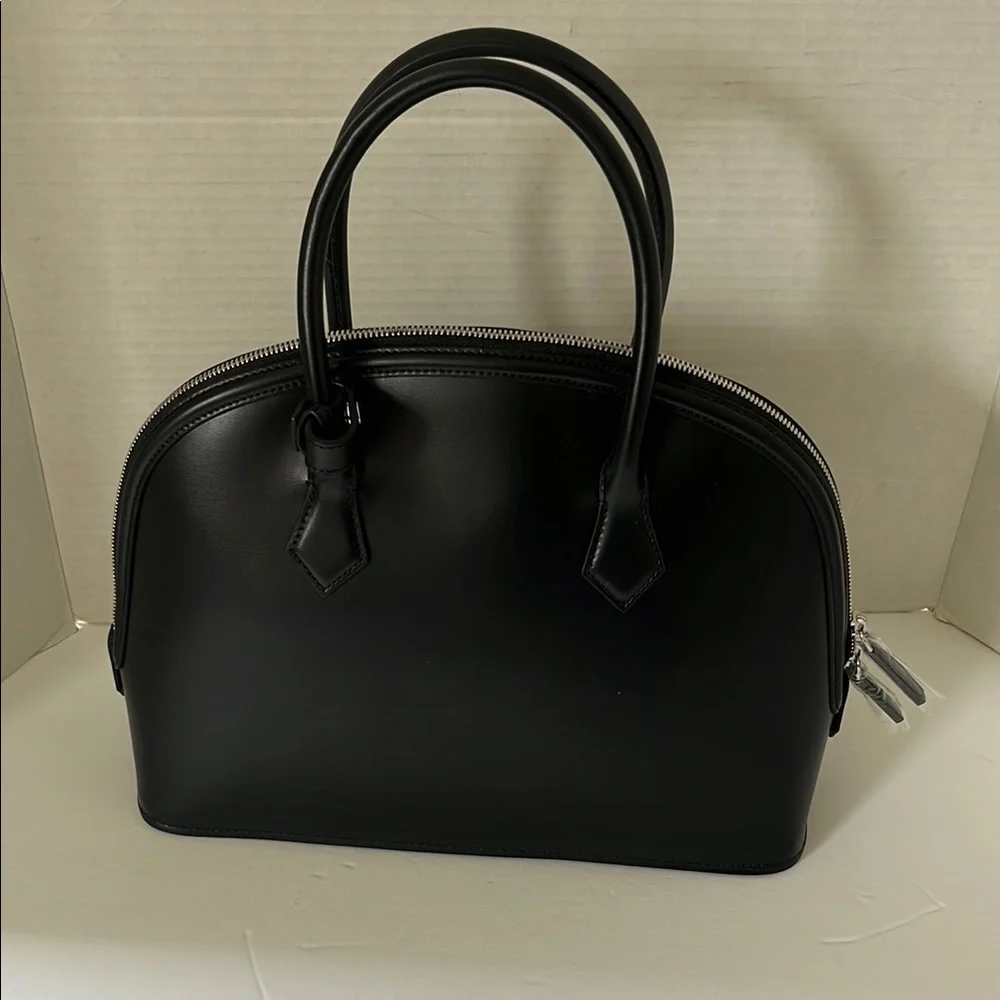 New! MCM Black Leather Satchel - Picture 4 of 5